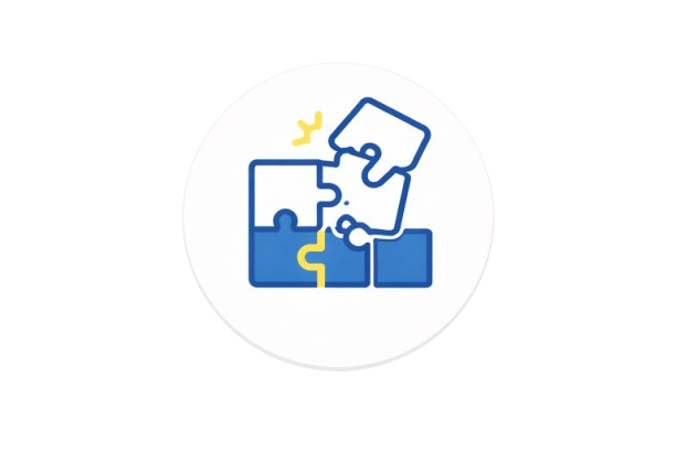 Interlocking puzzle pieces symbolizing integration and problem solving